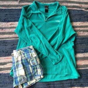 FINAL PRICENorth Face Sea Green Fleece Quarter Zip